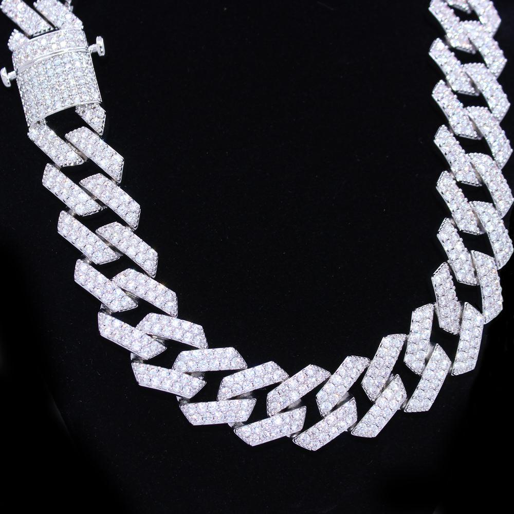 19MM Turkish Cuban Bling Bling Chain White / Yellow Gold White Gold 18" HipHopBling