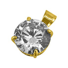 20MM CZ Solitaire Gold Bling Bling Pendant HipHopBling