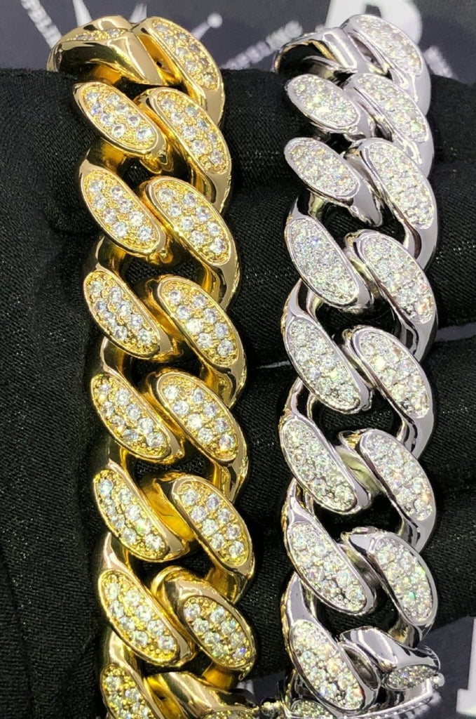 20MM Miami Cuban Link Hip Hop Bling Bling Bracelet Yellow Gold 8" HipHopBling