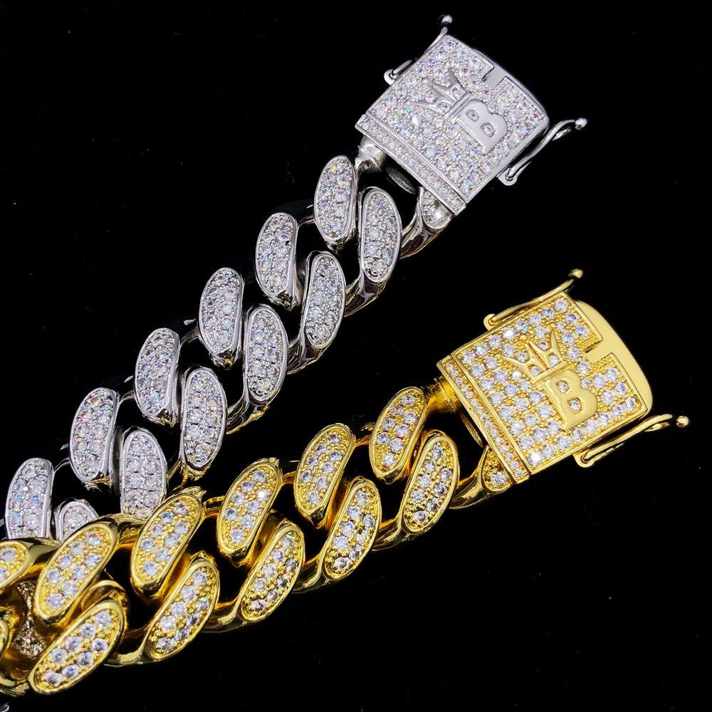 20MM Miami Cuban Link Hip Hop Bling Bling Bracelet Yellow Gold 8" HipHopBling