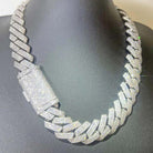 20MM XL VVS Moissanite Iced Cuban Chain Sharp Link .925 Sterling Silver 20" HipHopBling
