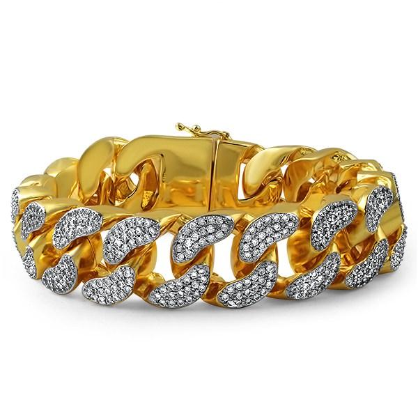 22MM Thick Bling Bling CZ Cuban Gold Bracelet HipHopBling