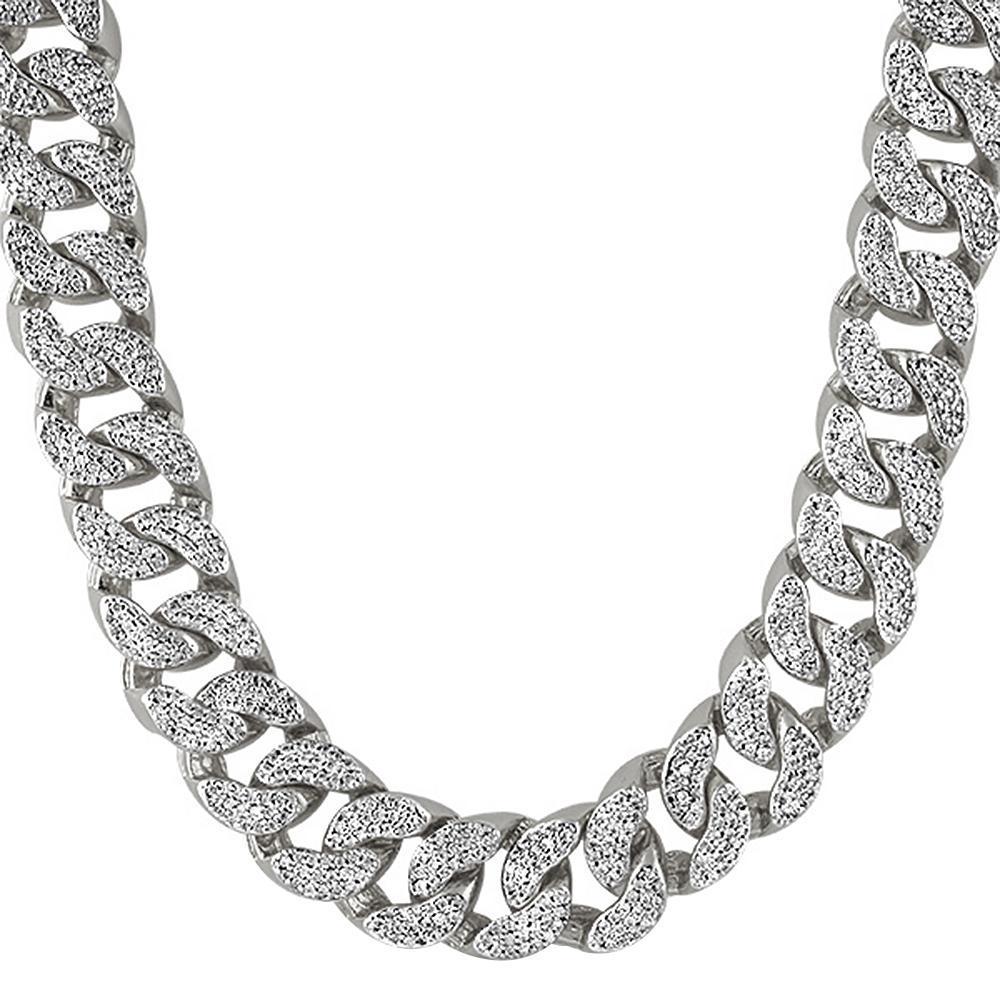 22MM Thick CZ White Bling Bling Cuban Chain HipHopBling