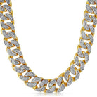 22MM Thick Gold CZ Cuban Chain Bling Bling 16" Yellow Gold HipHopBling