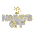 24/7/365 NO DAYS OFF Baguette Diamond Pendant 5.40cttw 10K Yellow Gold HipHopBling