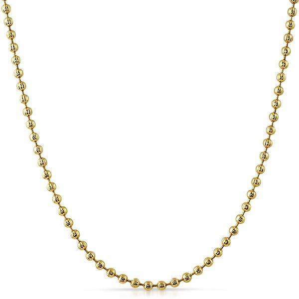 2.5MM Triple Thick Gold Moon Cut Chain 36" HipHopBling