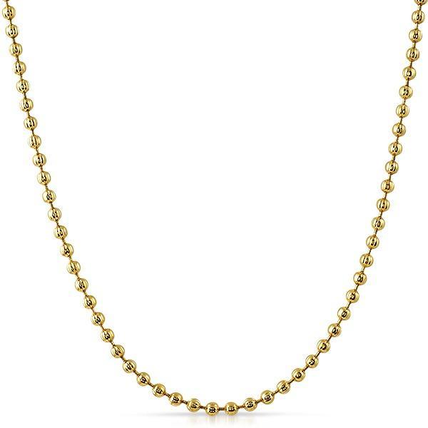 2.5MM Triple Thick Gold Moon Cut Chain 36" HipHopBling
