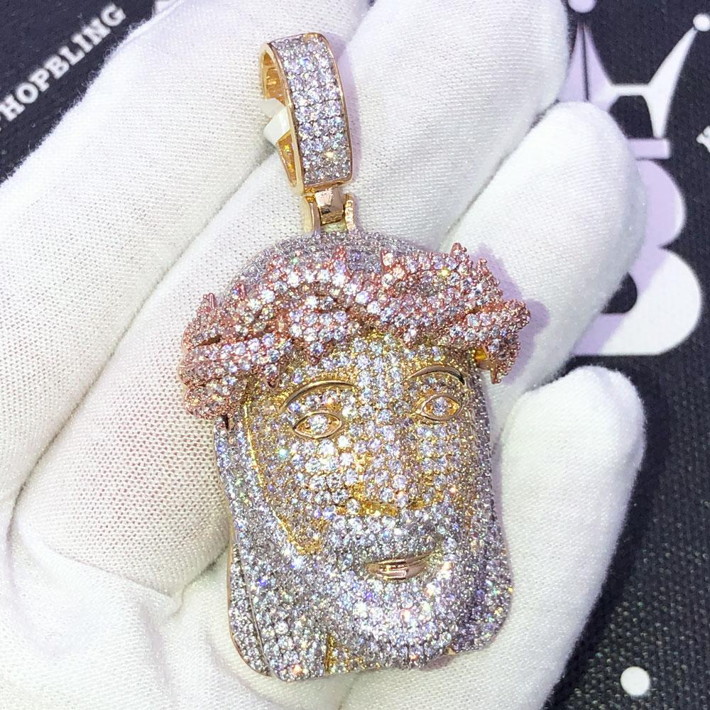 Large Moissanite Iced Out Jesus Piece Pendant