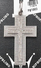 3.40cttw Diamond Double Thick Hip Hop Cross Pendant .925 Silver HipHopBling