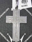 3.40cttw Diamond Double Thick Hip Hop Cross Pendant .925 Silver HipHopBling