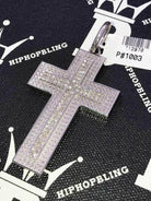 3.40cttw Diamond Double Thick Hip Hop Cross Pendant .925 Silver HipHopBling