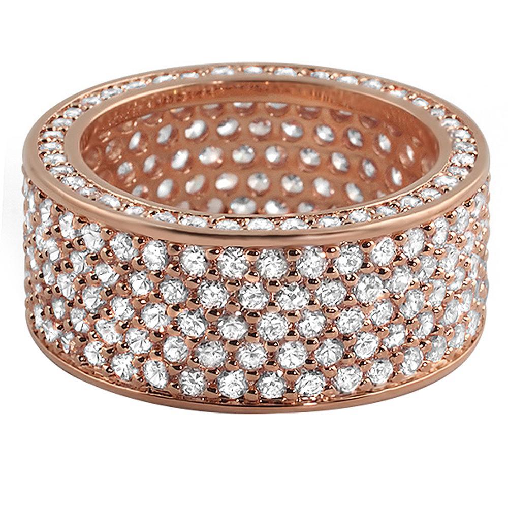 360 Rose Gold Eternity CZ Bling Bling Ring 7 HipHopBling
