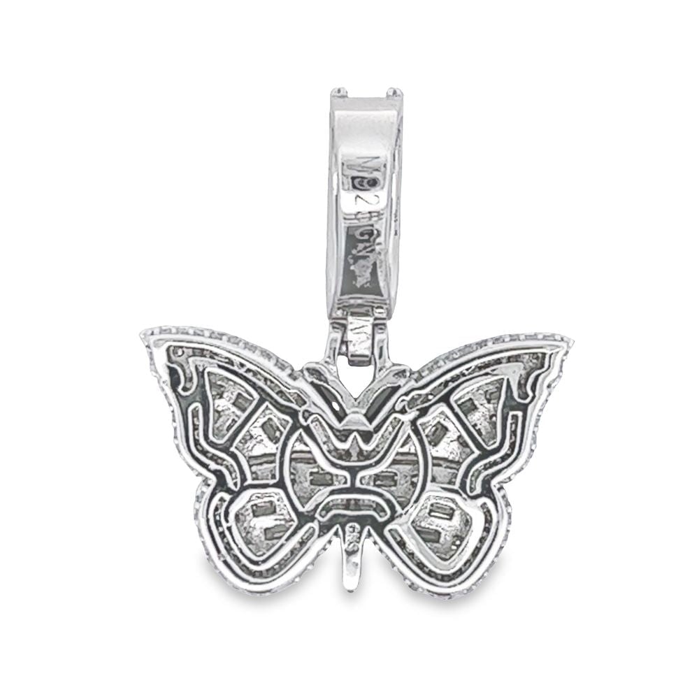 3D Baguette Butterfly VVS Moissanite Pendant 3.37cttw .925 Sterling Silver HipHopBling