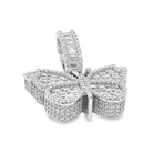 3D Baguette Butterfly VVS Moissanite Pendant 3.37cttw .925 Sterling Silver HipHopBling