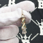 3D Barber Pole Drip Diamond Pendant .42cttw 10K Yellow Gold HipHopBling