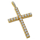 3D Bling Bling Tennis CZ Cross Yellow Gold HipHopBling