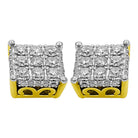 3D Box Diamond Earrings .50cttw 10K Yellow Gold HipHopBling