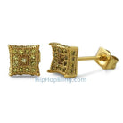 3D Box Kite S Lemonade Micro Pave CZ Earrings HipHopBling