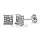 3D Box Kite S Micro Pave CZ Earrings HipHopBling