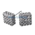 3D Box LG CZ Bezel .925 Silver Bling Bling Earrings HipHopBling