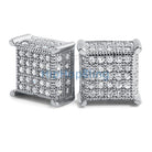 3D Box Micropave CZ Bling Bling Earrings HipHopBling