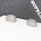 3D Circle Diamond .26cttw Earrings .925 Sterling Silver HipHopBling