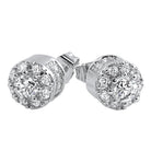 3D Cluster VVS Moissanite Earrings .925 Sterling Silver White Gold HipHopBling