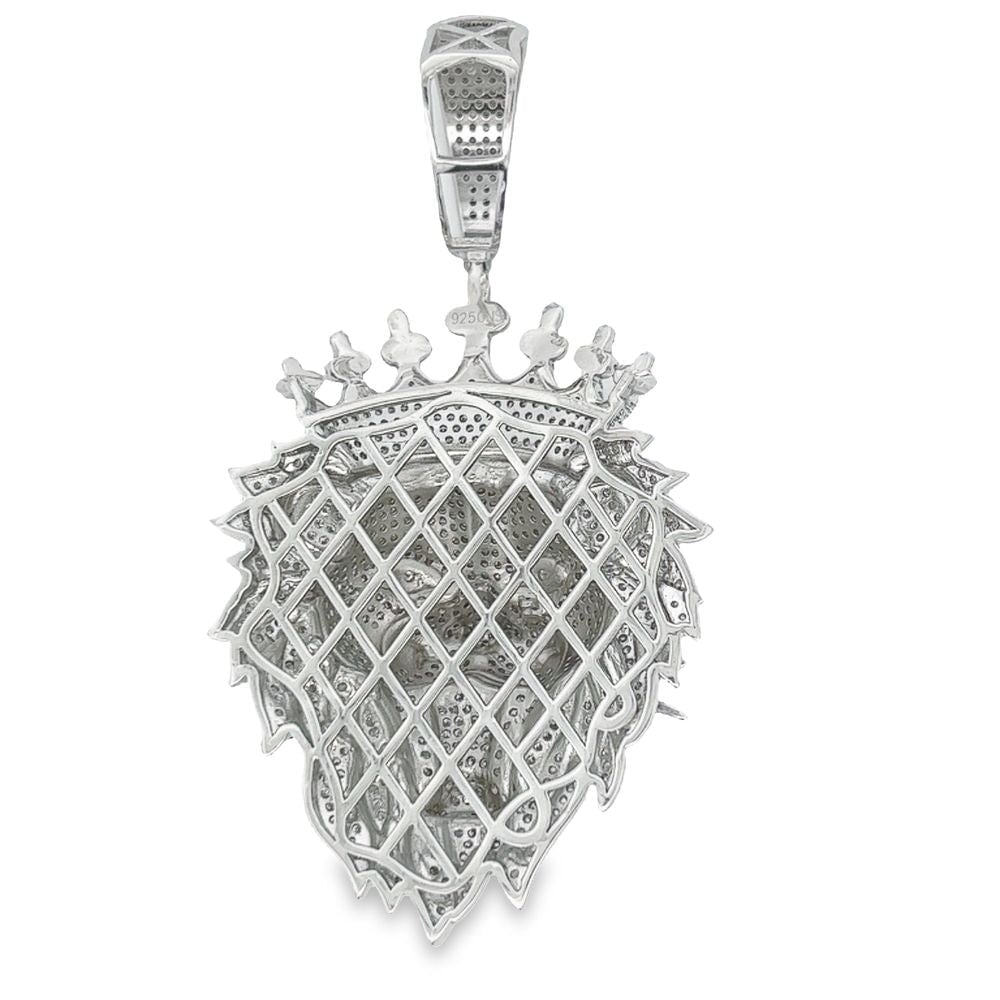 3D Crown Lion VVS Moissanite Pendant 10.13cttw .925 Sterling Silver HipHopBling