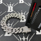 3D Cuban Moissanite Bracelet Iced Out 18MM .925 Sterling Silver 8" Bracelet HipHopBling