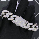 3D Cuban Moissanite Bracelet Iced Out 18MM .925 Sterling Silver 8" Bracelet HipHopBling