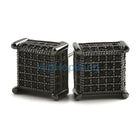 3D Cube CZ Black Bling Bling Earrings HipHopBling