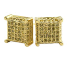 3D Cube CZ Lemonade Bling Bling Earrings HipHopBling