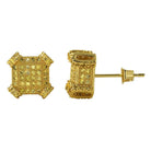 3D Edgy Box Lemonade CZ Bling Bling Earrings HipHopBling