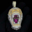 3D Gorilla Face VVS CZ Hip Hop Bling Bling Pendant White Gold HipHopBling