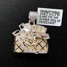 3D Handbag Full Of Money Diamond Pendant .90cttw 10K Yellow Gold HipHopBling