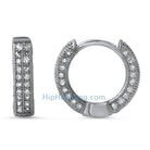 3D Hoop Earrings CZ Micro Pave HipHopBling