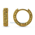 3D Hoop Earrings Lemonade CZ Micro Pave HipHopBling