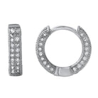 3D Hoop VVS Moissanite Earrings .925 Sterling Silver White Gold HipHopBling