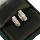 3D Hoop VVS Moissanite Earrings .925 Sterling Silver Yellow Gold HipHopBling