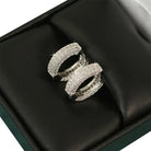 3D Hoop VVS Moissanite Earrings .925 Sterling Silver Yellow Gold HipHopBling