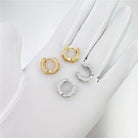 3D Ice Wave CZ Huggie Hoop Iced Out Earrings .925 Silver White Gold HipHopBling