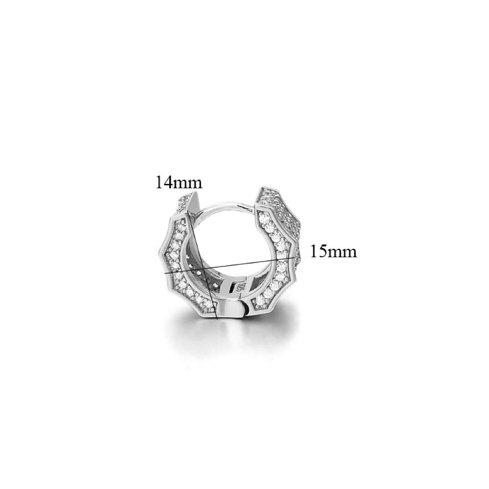 3D Ice Wave CZ Huggie Hoop Iced Out Earrings .925 Silver White Gold HipHopBling