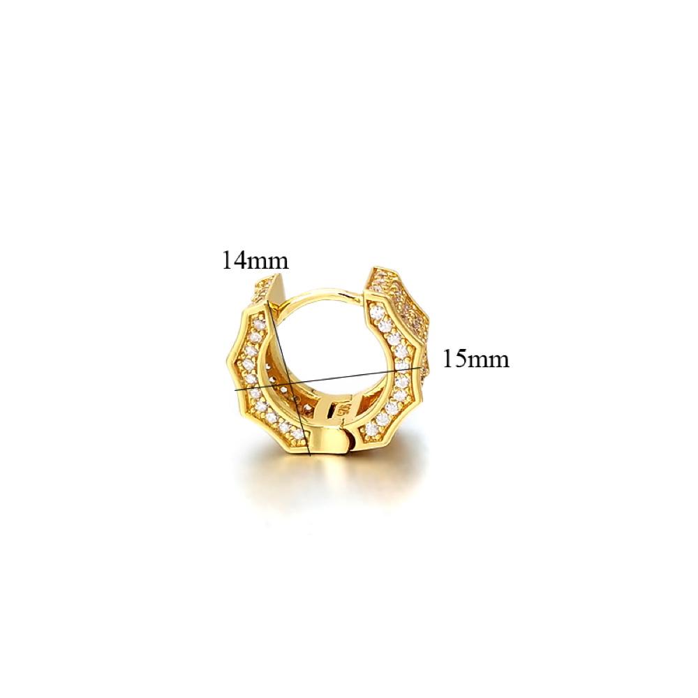 3D Ice Wave CZ Huggie Hoop Iced Out Earrings .925 Silver White Gold HipHopBling