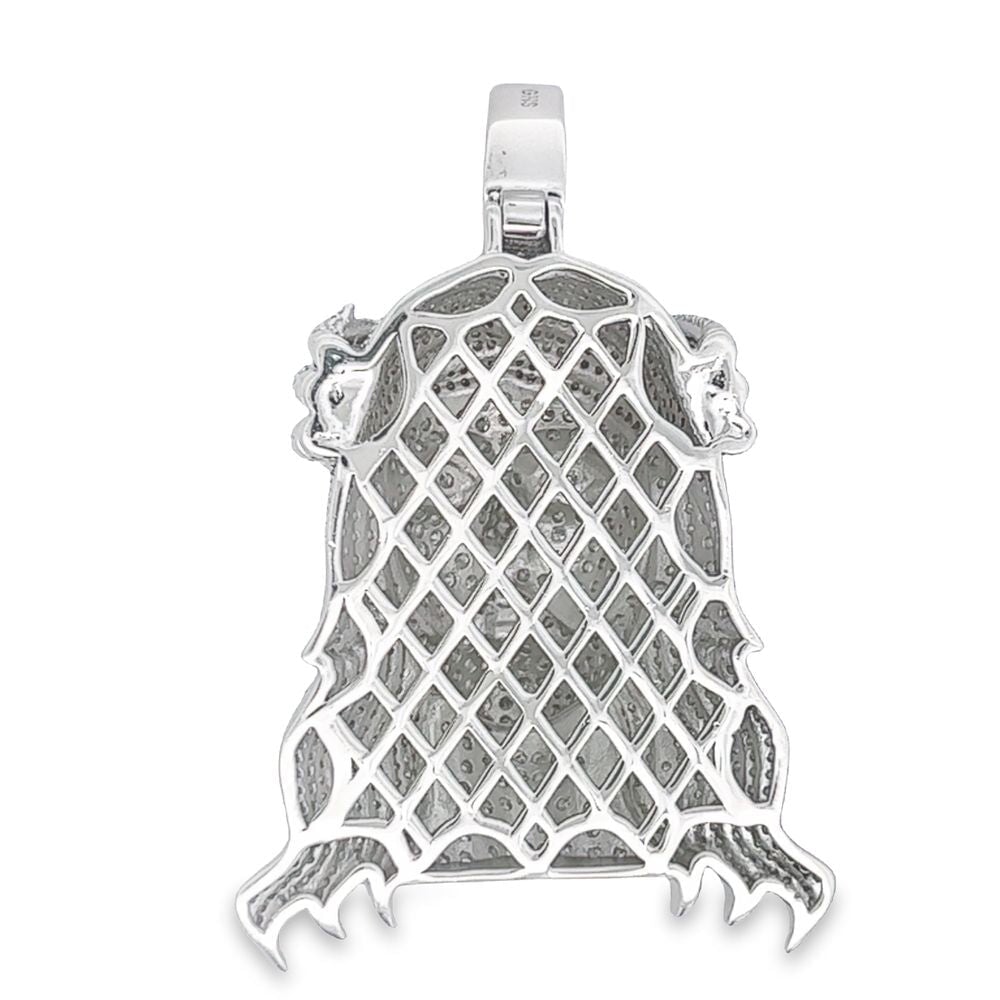 3D Jesus Wavy Hair VVS Moissanite Pendant 7.83cttw .925 Sterling Silver HipHopBling