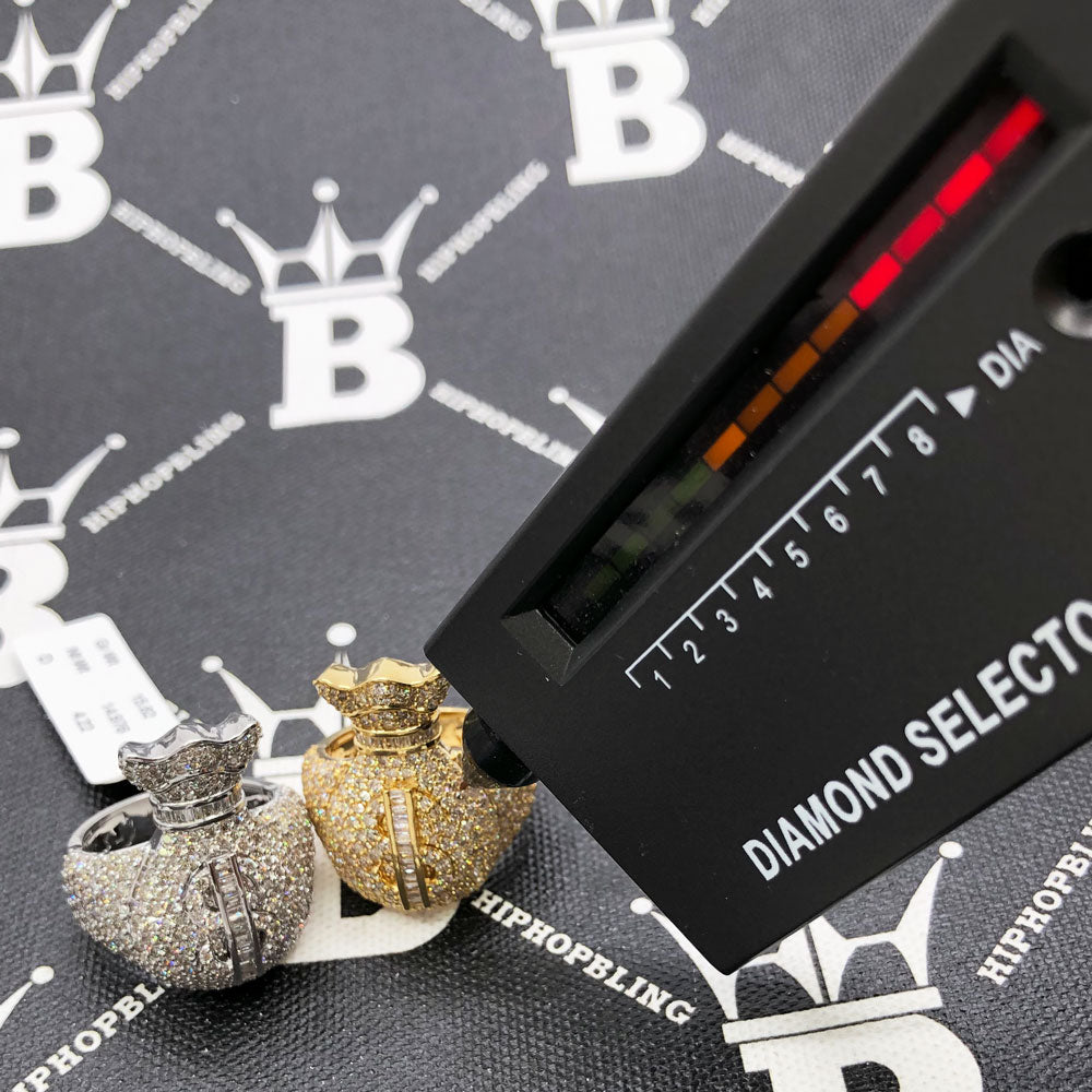 3D Money Bag Baguette Diamond Ring 4.25cttw 10K Gold HipHopBling