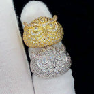 3D Owl VVS Hip Hop Iced Out Ring White Gold 7 HipHopBling