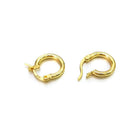 3D Polished Huggie Hoop Earrings .925 Silver (3 Sizes) White Gold S (13MM) HipHopBling