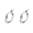 3D Polished Huggie Hoop Earrings .925 Silver (3 Sizes) White Gold S (13MM) HipHopBling