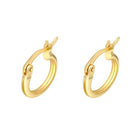 3D Polished Huggie Hoop Earrings .925 Silver (3 Sizes) Yellow Gold S (13MM) HipHopBling
