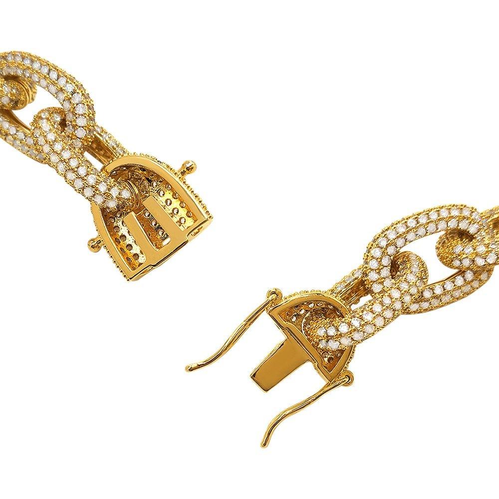 3D Rolo Chain Link Gold Bling Bling Necklace HipHopBling